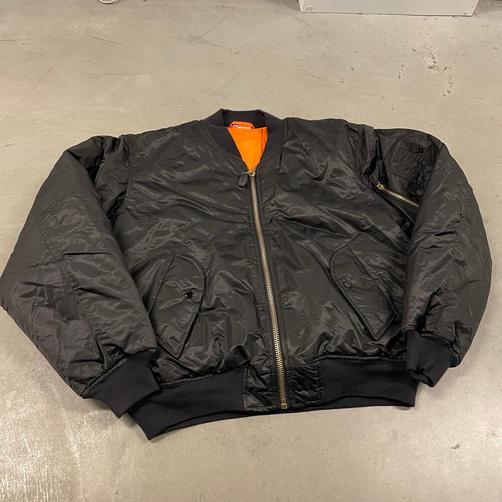 vintage 90s black military flight bomber jacket